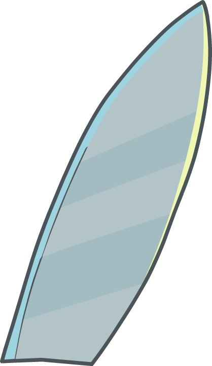 Silver Surfboard - Club Penguin Surfboard (418x722), Png Download