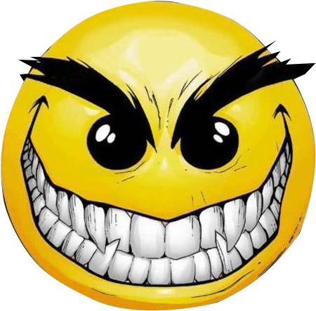 Now - Evil Smiley Face Png (597x600), Png Download