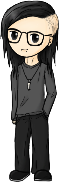 Skrillex Png Transparent Image - Chibi Skrillex (419x666), Png Download