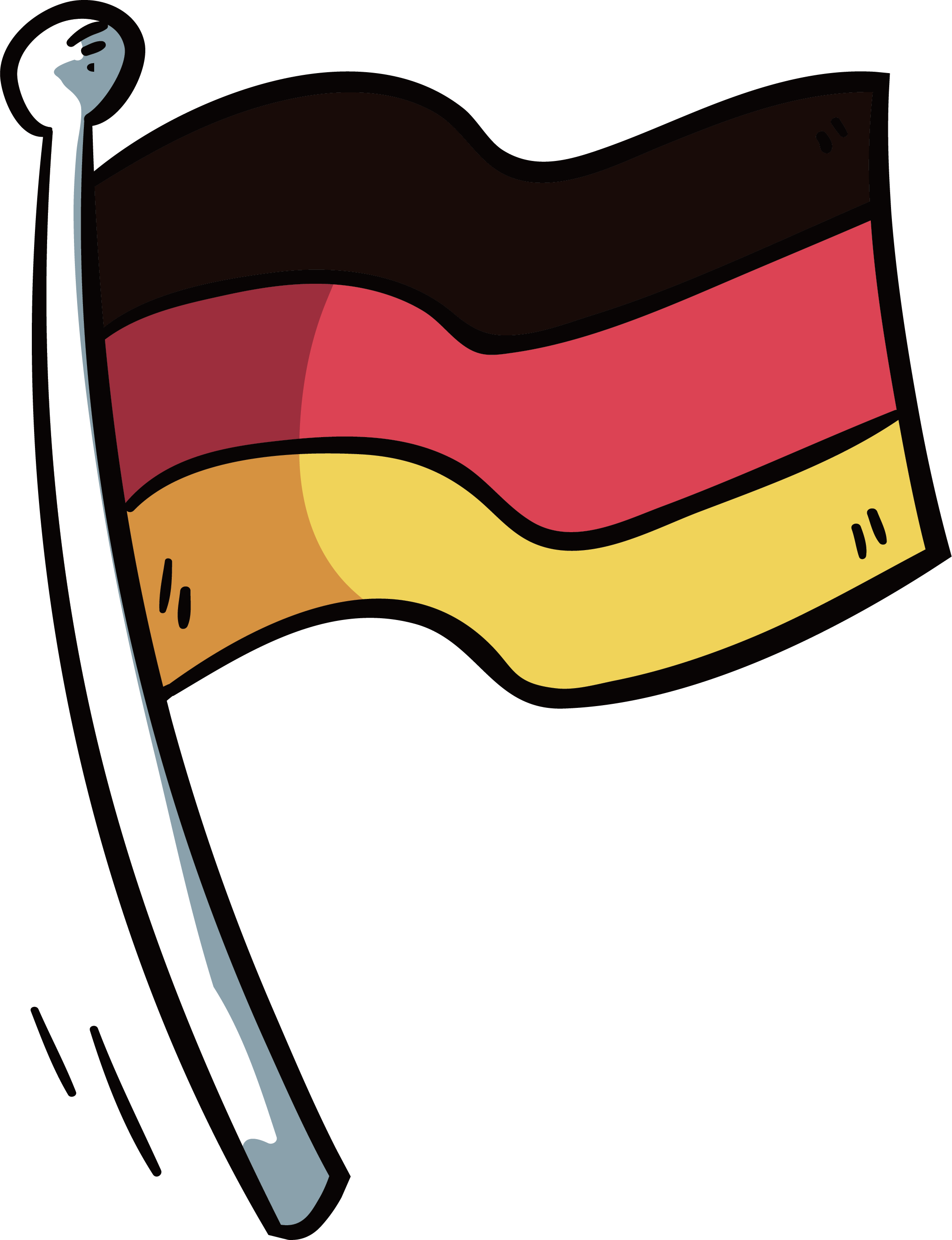 Graphic Royalty Free Flag Of Germany Hand Painted German - Dibujo De La Bandera De Alemania (2123x2766), Png Download