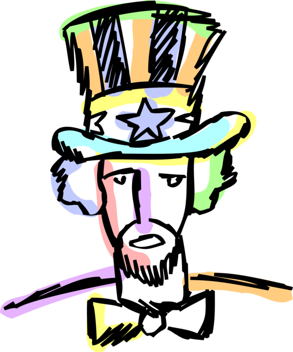 Vector Illustration Of Independence Day 4th Of July - Uncle Sam (584x700), Png Download