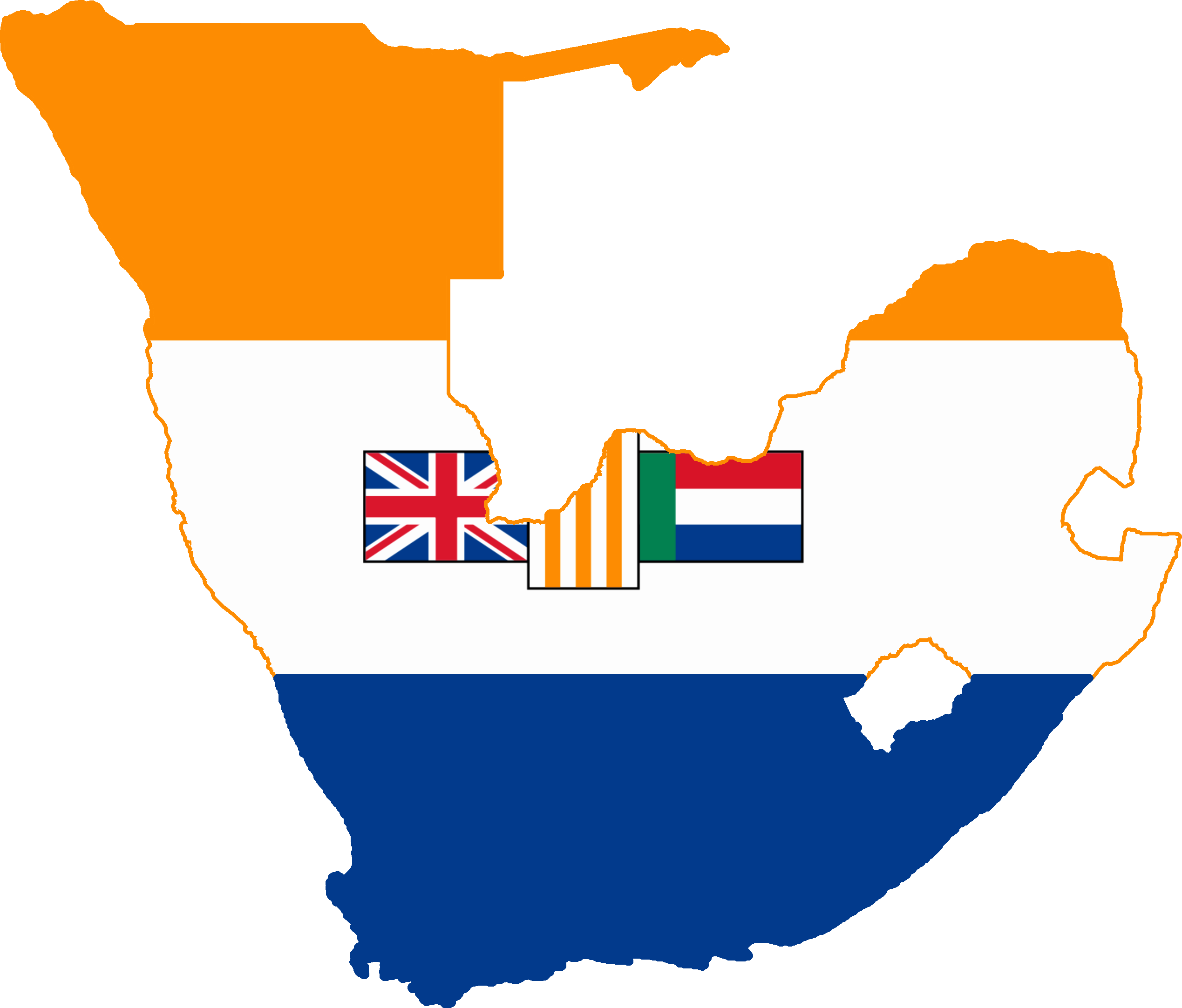 South Africa Flag Map - South African Border War Map (2538x2165), Png Download