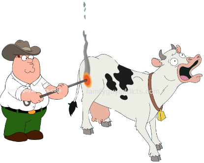 S&m Cow And Peter - Family Guy S&m Cow (415x332), Png Download