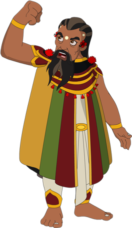The Ambitious Ex-royal Priest Of The Bali King Who - Chota Bheem With King (324x482), Png Download