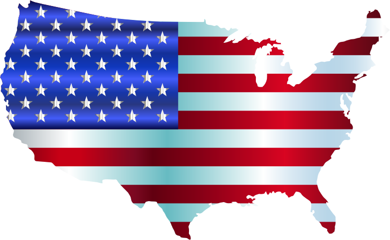 Microsoft Clipart Us Map Clip Art Stock - Bandera Estados Unidos Png (782x482), Png Download