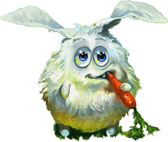 Rabbit With Carrots - Illustration (572x484), Png Download