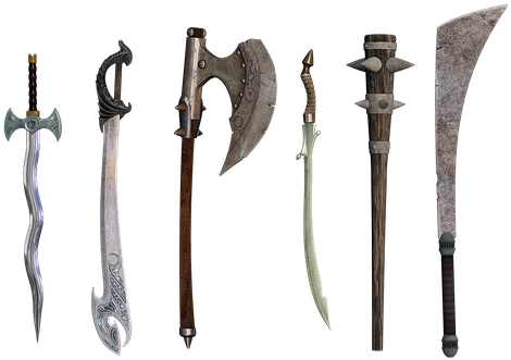 Weapon, Sword, Ax, The Middle Ages - Weapon (479x340), Png Download