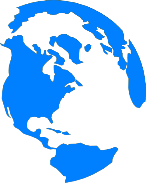 Blue Clip Art At Clker Com Vector - Black And White Globe Clip Art (480x601), Png Download