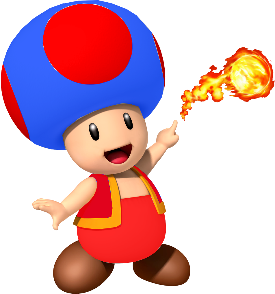 Fire Blue Toad - Toad Mario (1000x1140), Png Download