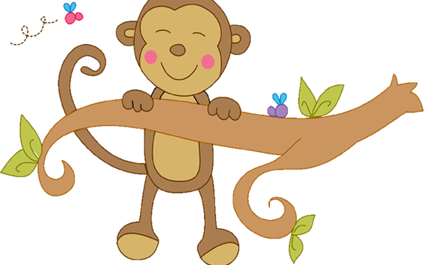 Purse Birthday Invitations With Clipart Choose Your - Cute Monkey Clip Art (1368x855), Png Download