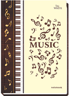 Tajwhite Hindi Single Line Notebook - Music Frame (300x500), Png Download