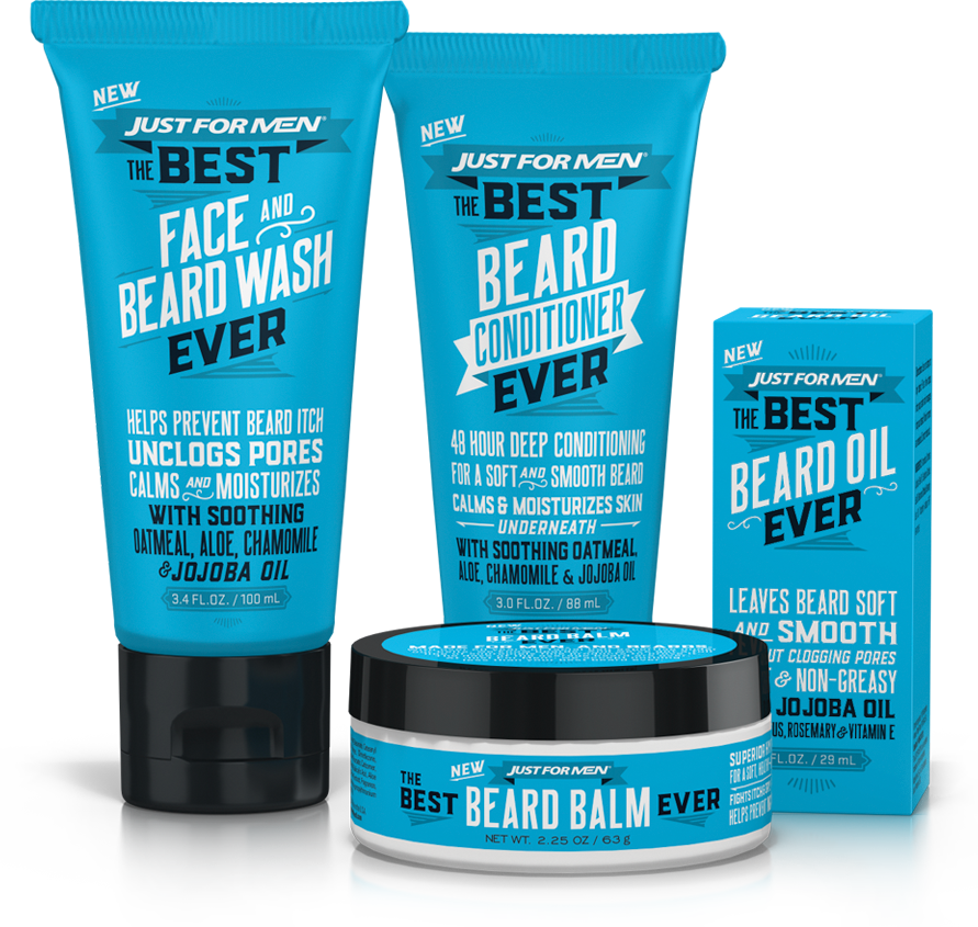 Face & Beard Wash • Beard Conditioner • Beard Balm - Just For Men - Our Best Ever Beard Oil 30ml (891x845), Png Download