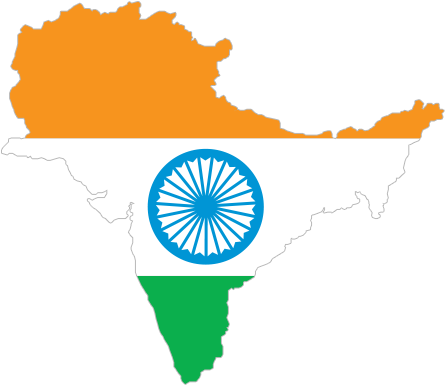 India Flag Map Vector (1200x628), Png Download