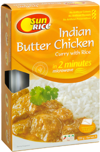 Sunrice Indian Butter Chicken Curry With Rice - Heat And Serve Meals Examples (339x357), Png Download