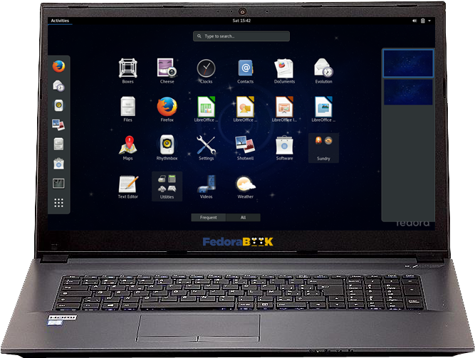 Fedora Notebook 14" Hd Ips - Fedora 25 Gnome 3 (669x533), Png Download
