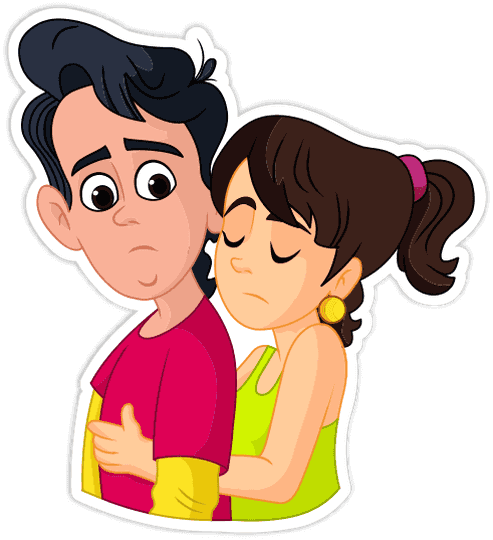 Send - Sad Couple Cartoon Png (493x540), Png Download
