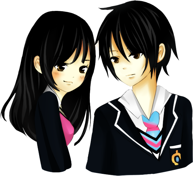 Anime Love Couple Png Pic - New Love Stickers Couple (686x734), Png Download