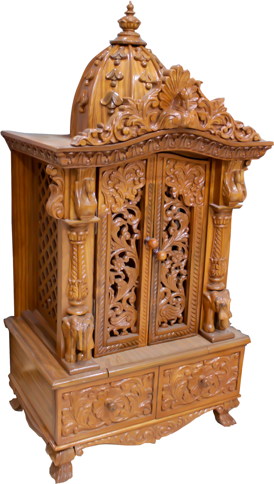 Wood Carving Designs For Pooja Mandir (910x1600), Png Download
