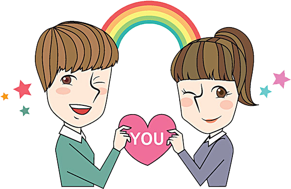 Falling Couple Art Lovely Transprent Png Free - Love Couple Clip Art (600x600), Png Download