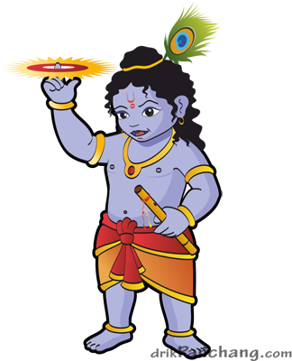 Krishna Lock - Bal Krishna Rangoli Design (400x400), Png Download