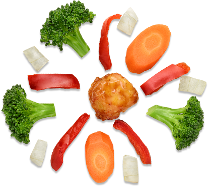 Large Veggie Explosion - Ingredient Cuisine Png (413x368), Png Download