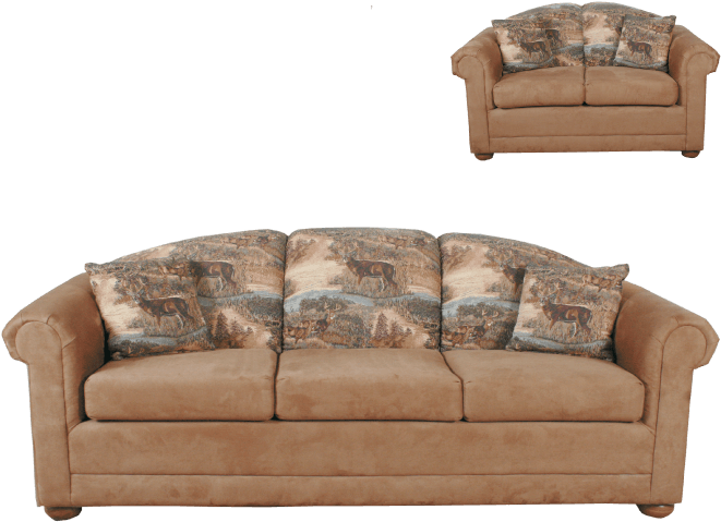 2800 Lodge Sofa Love Chair - Sofa Bed (719x572), Png Download