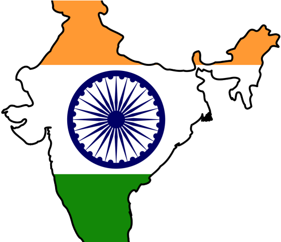 India Clipart Pencil - India Map Flag Png (640x480), Png Download