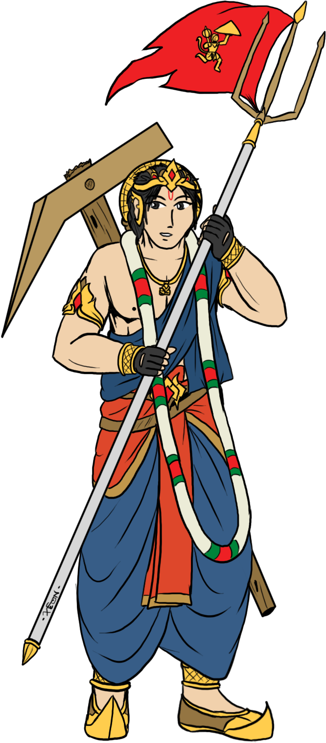 Clipart Resolution 900*1600 - Lord Hanuman With Flag (900x1600), Png Download