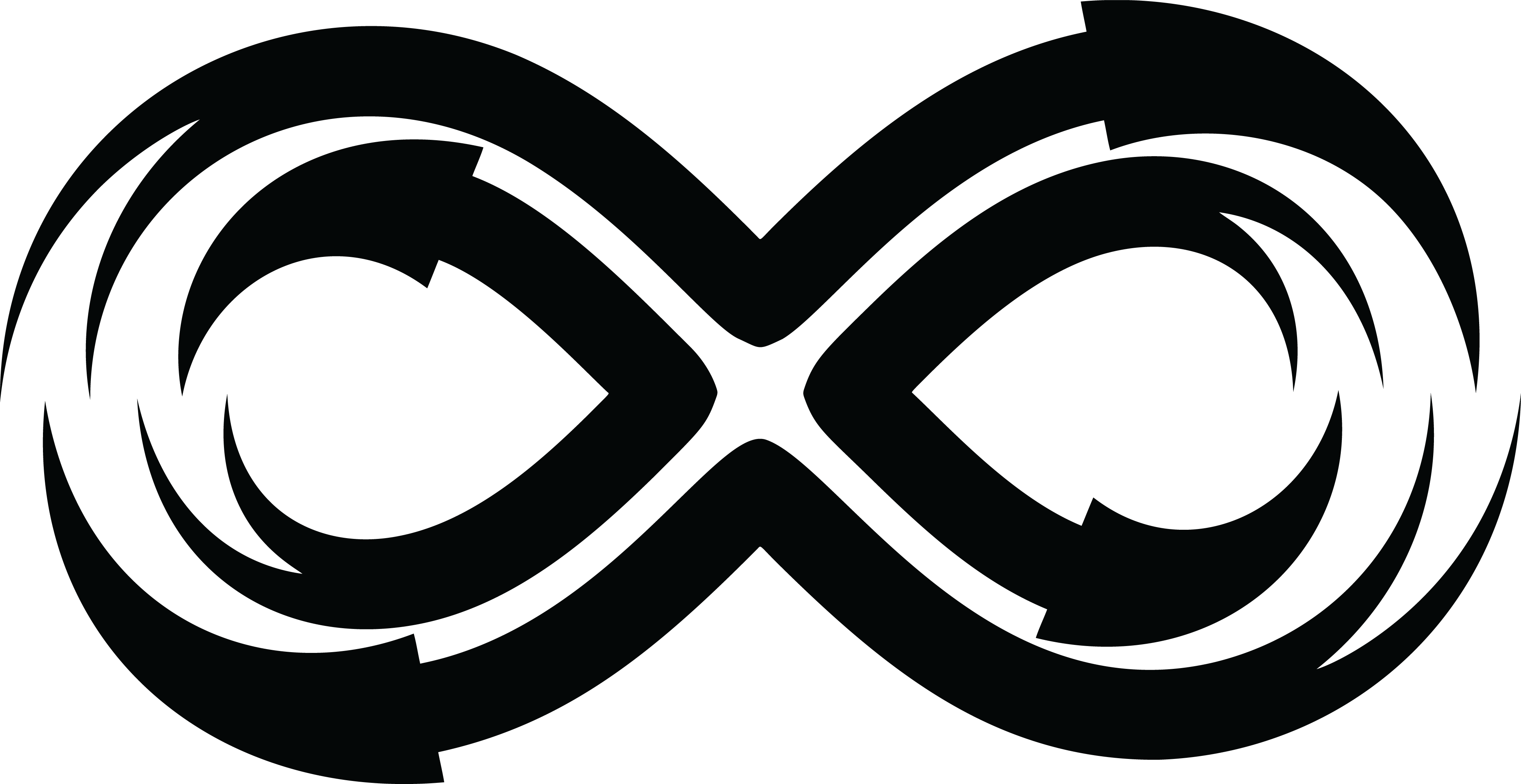 Free Clipart Of A Black And White Arrow Infinity Symbol - Infinity Logo Black And White (4000x2063), Png Download