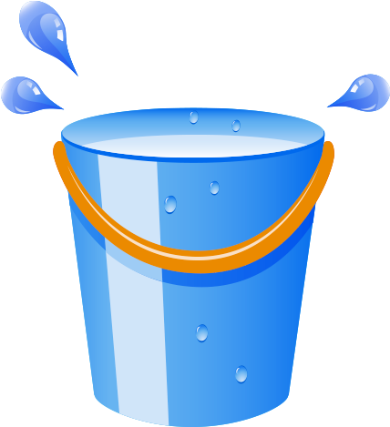 Barrel Cleaning Blue Droplets - Water In Bucket Clipart Png (500x500), Png Download