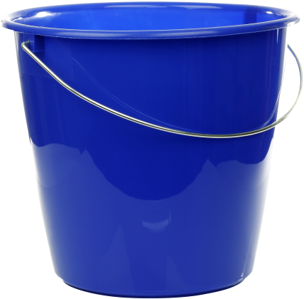 Plastic Bucket - Blue Bucket Png (445x441), Png Download
