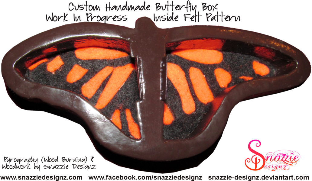 Butterfly Box Designed And Handmade By Snazzie Designz - Work In Process (1050x604), Png Download