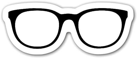 Glasses Frames That Can Go On Top Of Photos Or Just - Glasses Sticker Png (600x274), Png Download
