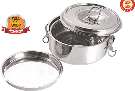 Stainless Steel Clip On Single Box - Single Tiffin Box Png (500x320), Png Download