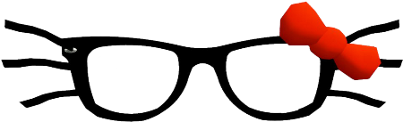 Hoi Cat - Glasses (585x285), Png Download