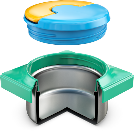 Every Bowl Inside Omiebox Is Made Of 2 Layers Of Food - Omiebox Bento Lunch Box With Insulated Thermos (451x440), Png Download