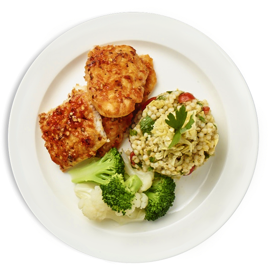 Cajun Style Basa With Mediterranean Couscous And Broccoli - Chicken As Food (648x596), Png Download