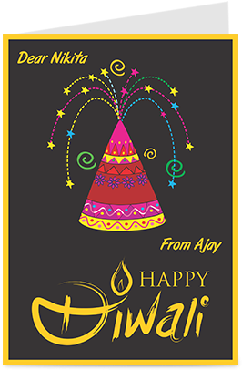 Happy Diwali With Cracker In Black Background Diwali - Diwali (284x426), Png Download