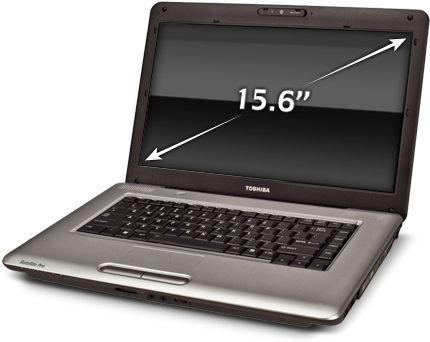 Http - //laptops - Toshiba - /satellite Pro L450 Open - 15.6 Inches Laptop Dimensions (438x344), Png Download