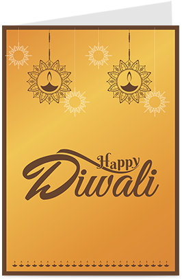 Beautiful Yellow Diwali Greeting Card - Greeting Card (284x426), Png Download