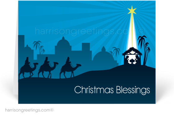 Christian Merry Christmas Holiday Cards - Religious Christmas 2017 (560x417), Png Download