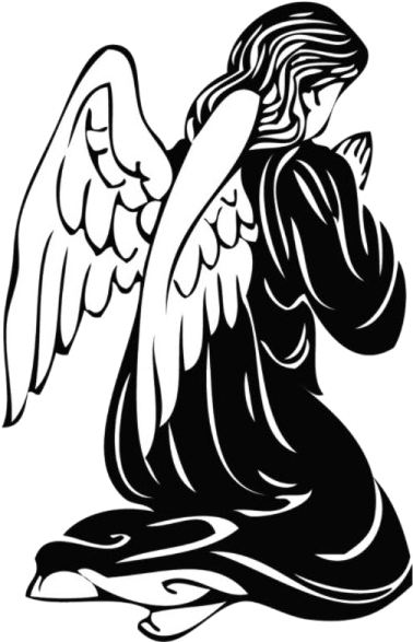 Png Free Hands Others Transprent Png Free - Angel Black And White Praying (600x600), Png Download
