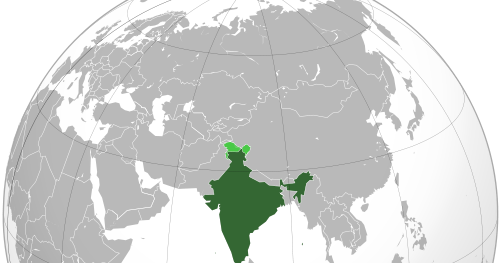 India On World Map Png (500x263), Png Download