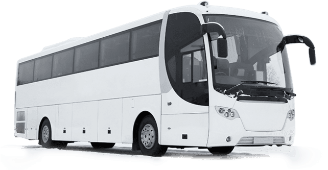 49 Seater Shuttle - White Tourist Bus Png (649x332), Png Download
