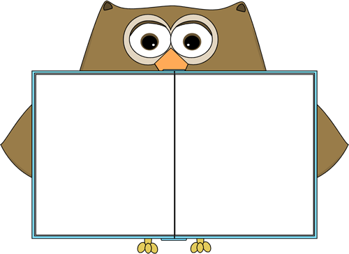 Owl Holding A Book Clip Art - Owl Holding A Book (500x365), Png Download