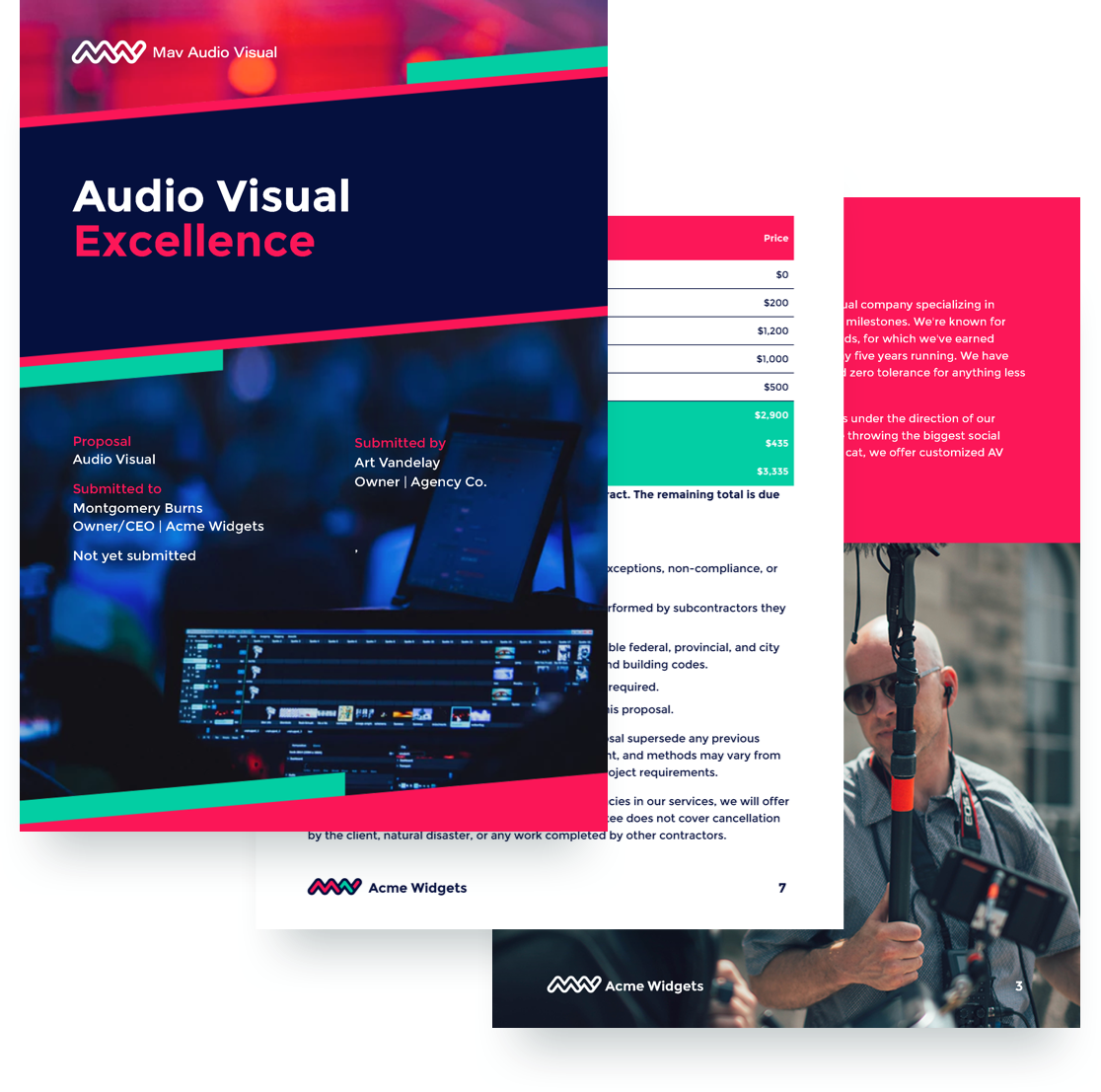 Audio Visual Proposal Template (1116x1107), Png Download