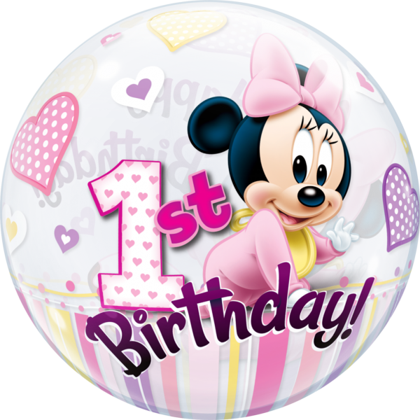Disney Minnie Mouse 1st Birthday Bubble Balloon - Minnie Mouse 1st Birthday Bubble Balloon 22 (600x600), Png Download