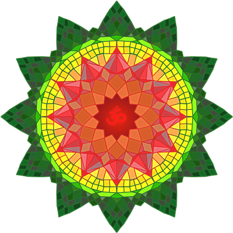 Om Mandala In Red Yellow And Green - 303 Cycling (720x720), Png Download
