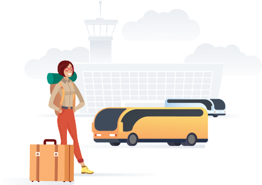 Airport Transport Bus - Bus (640x378), Png Download