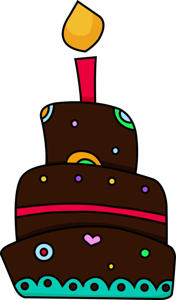 Chocolate Birthday Cake Clipart Download - Chocolate Cake Cartoon (603x1024), Png Download